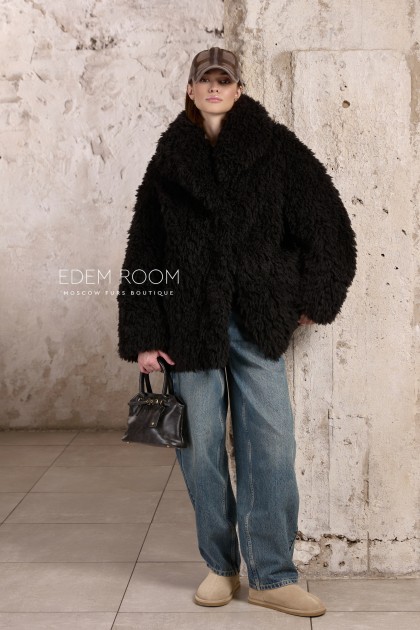 полушубок из эко меха под тиградо