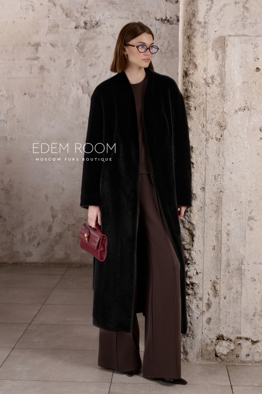 шуба из эко меха без воротника