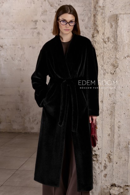 шуба из эко меха без воротника