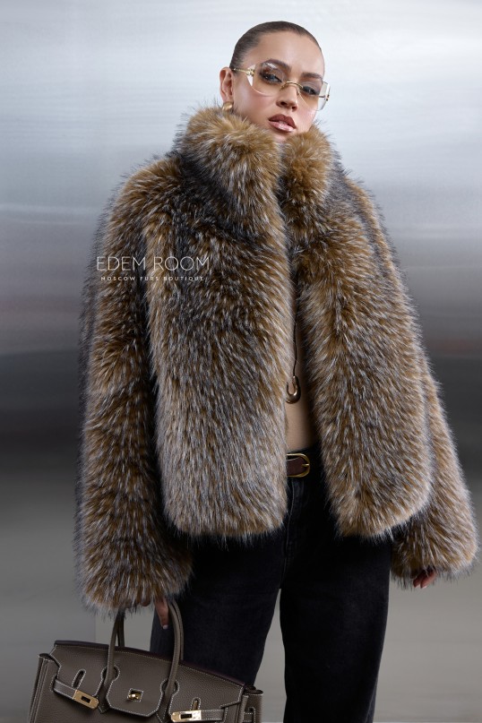 полушубок из искусственного енота