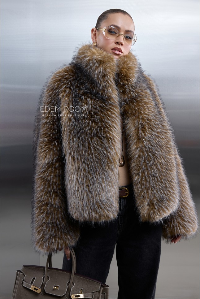 полушубок из искусственного енота