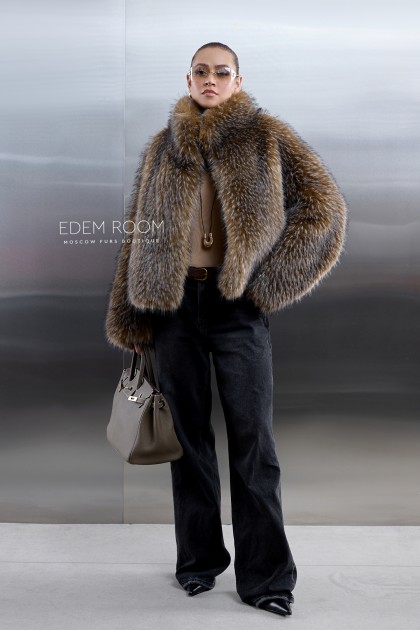 полушубок из искусственного енота