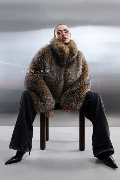 полушубок из искусственного енота