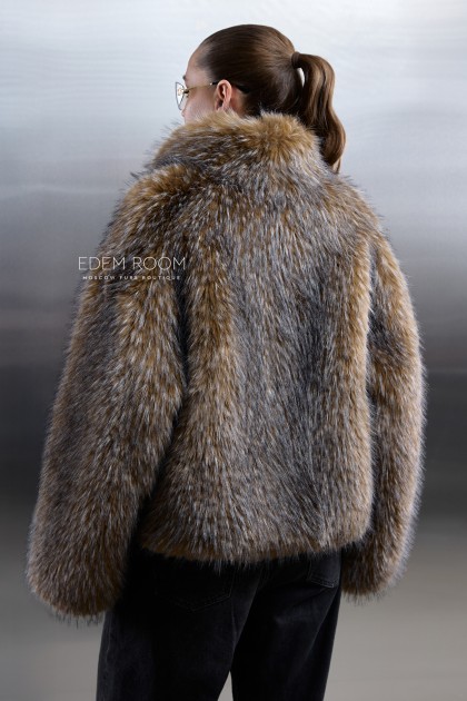 полушубок из искусственного енота