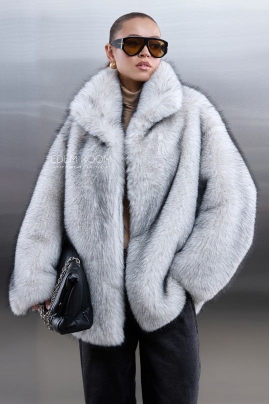 стильный полушубок из экомеха