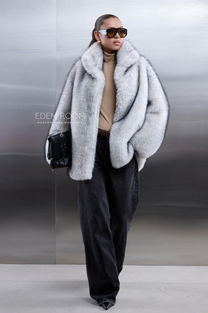 стильный полушубок из экомеха