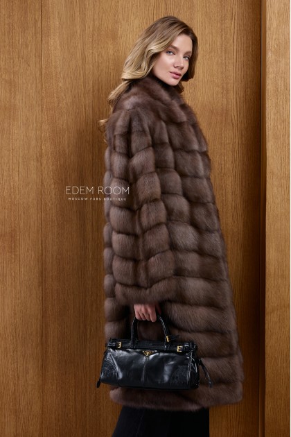 шуба из куницы без воротника