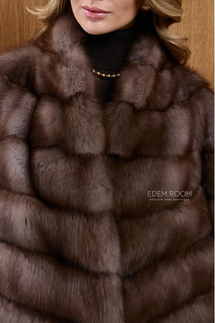 шуба из куницы без воротника