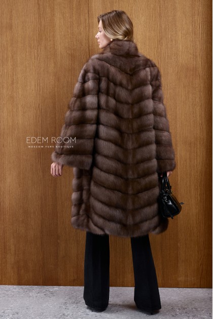 шуба из куницы без воротника