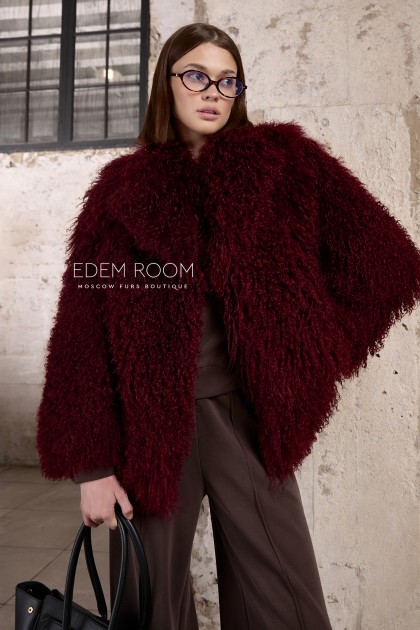 короткая шуба из ламы