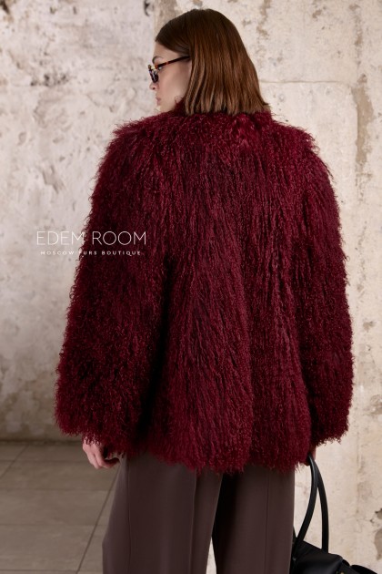 короткая шуба из ламы