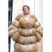 длинная шуба из рыжей лисы