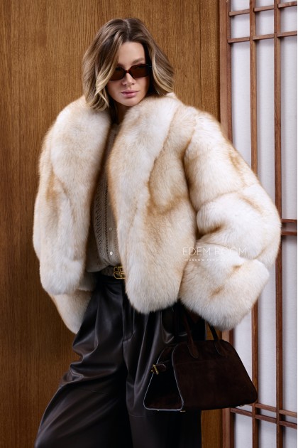 короткая шуба из финского песца