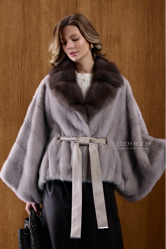 короткая шуба из норки