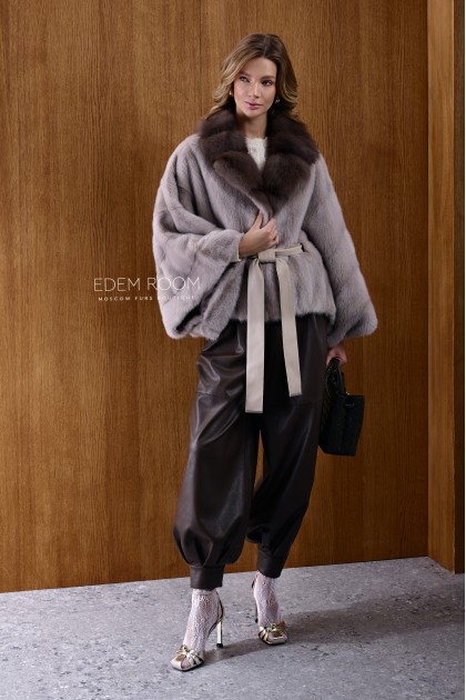 короткая шуба из норки