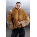 короткая шуба из рыжей лисы
