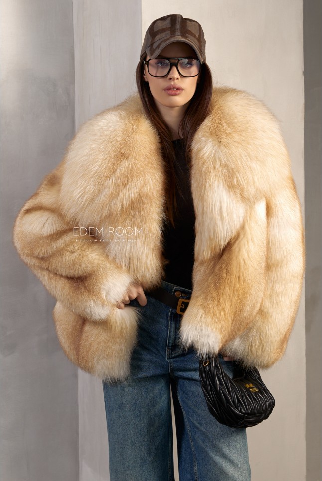 короткая шубка из лисы