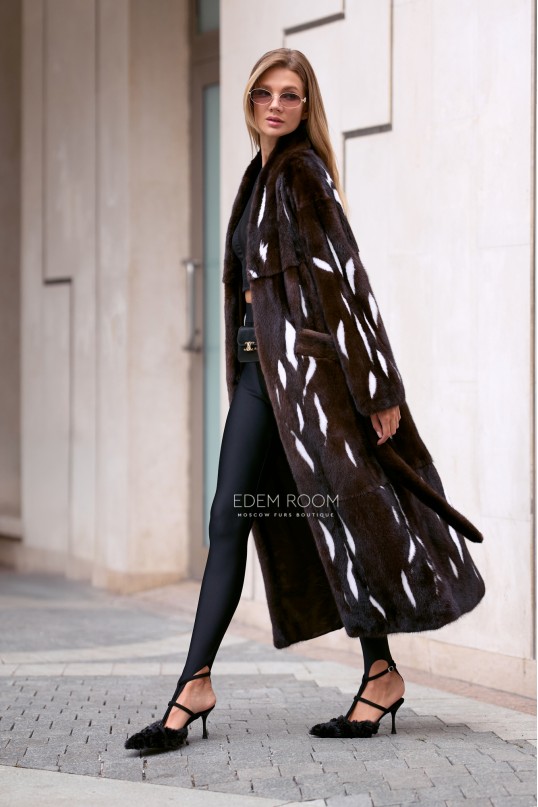 норковая шуба с абстракцией норковая шуба с абстракцией