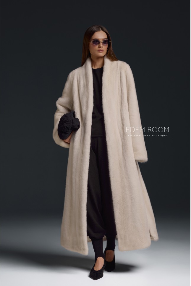длинная норковые шуба без воротника