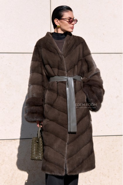 норковая шуба с куницей