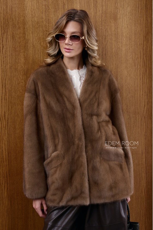 шуба из норки без воротника