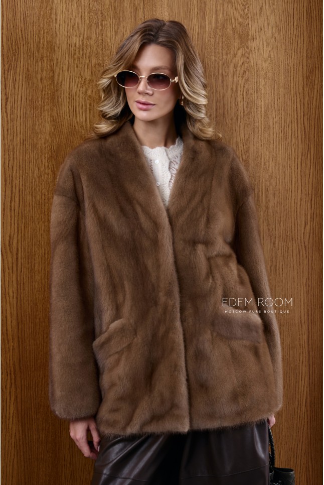 шуба из норки без воротника