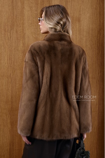 шуба из норки без воротника