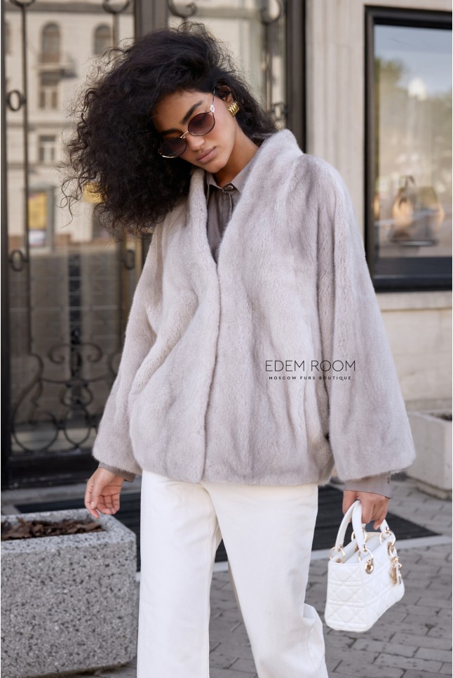 норковая куртка - бомбер  норковая куртка - бомбер