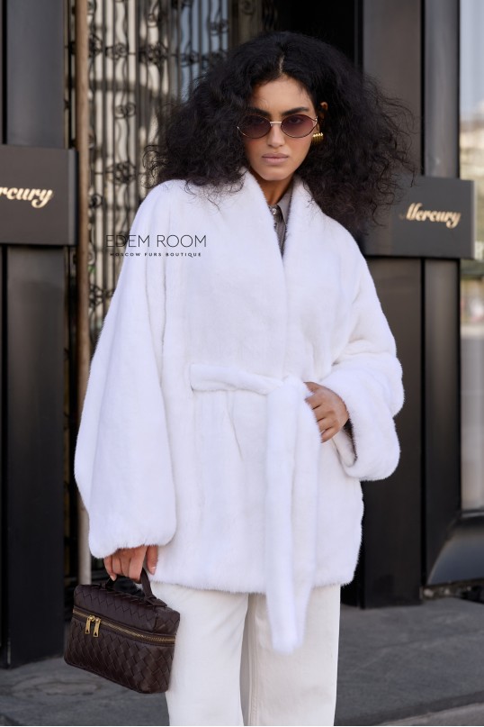 белая норковая шуба - пончо белая норковая шуба - пончо