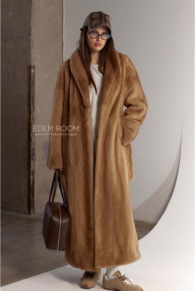 длинная норковая шуба - воротник шаль длинная норковая шуба - воротник шаль