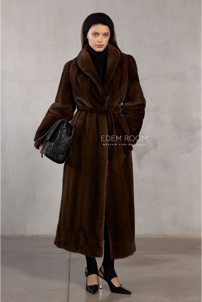 норковая шуба с воротником шаль