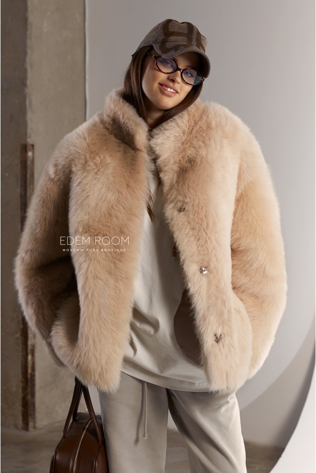 короткая дублёнка из меха тосканы 