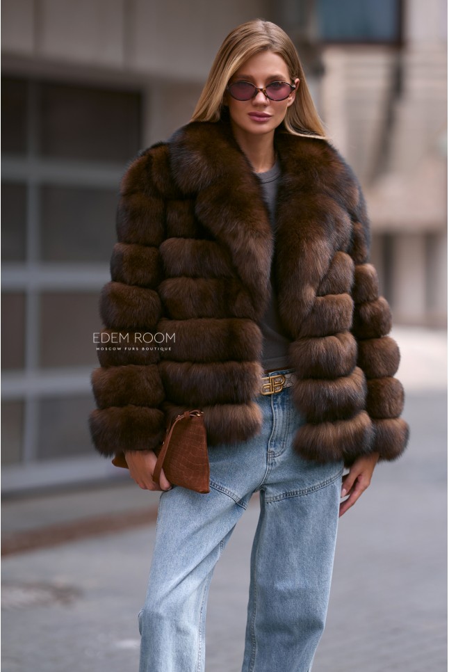 короткая шуба из песца