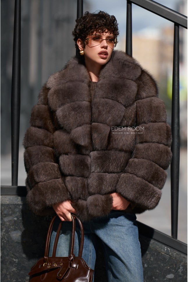 короткая шуба из финского песца