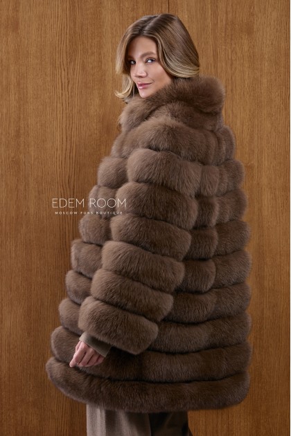 поперечная шуба из финского песца