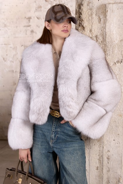 короткая шуба из песца