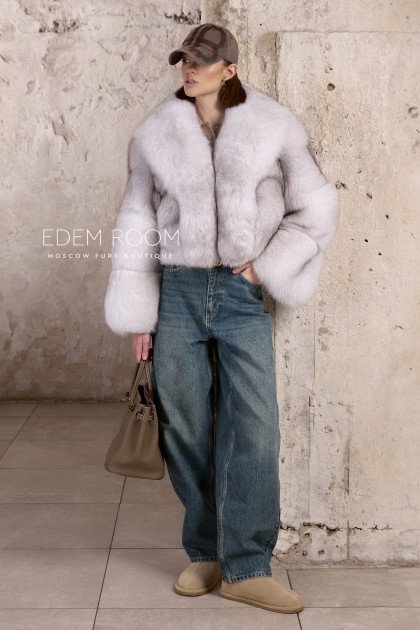 короткая шуба из песца