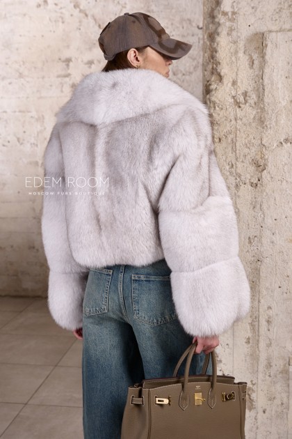 короткая шуба из песца