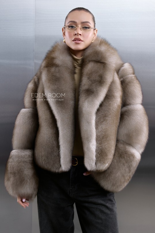 короткая шуба из финского песца