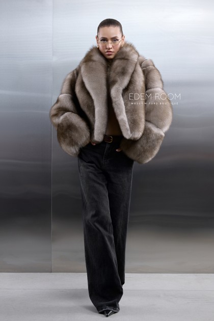 короткая шуба из финского песца