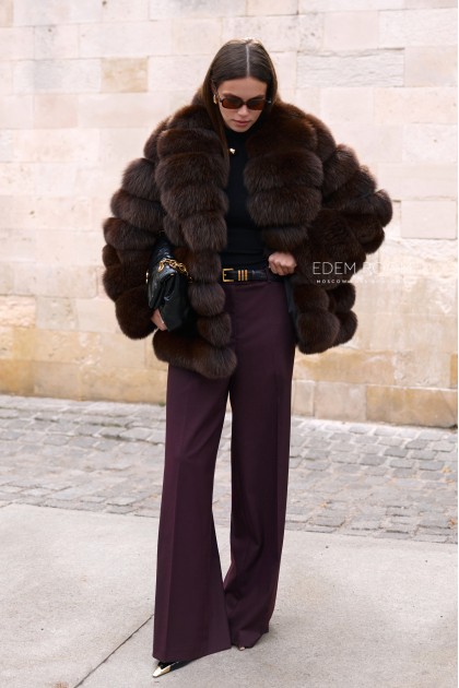 полушубок из меха песца