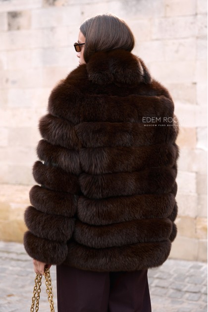 полушубок из меха песца