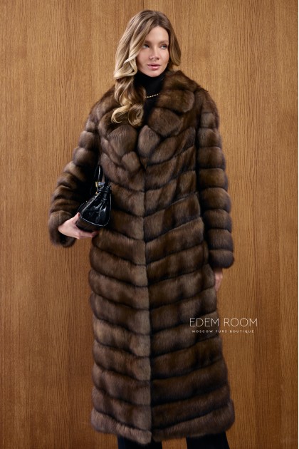 длинная шуба из соболя