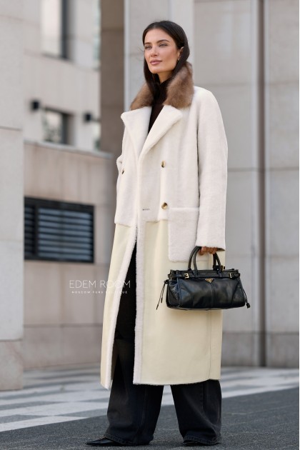 светлая дублёнка без капюшона