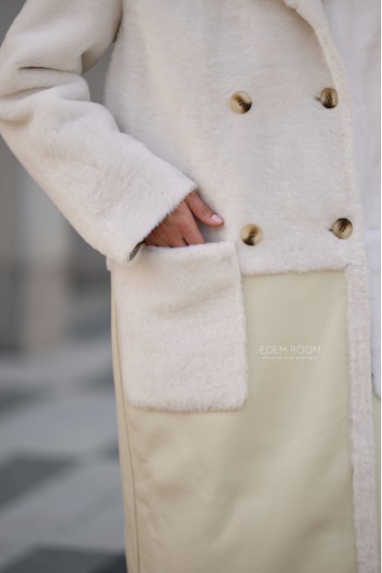 светлая дублёнка без капюшона