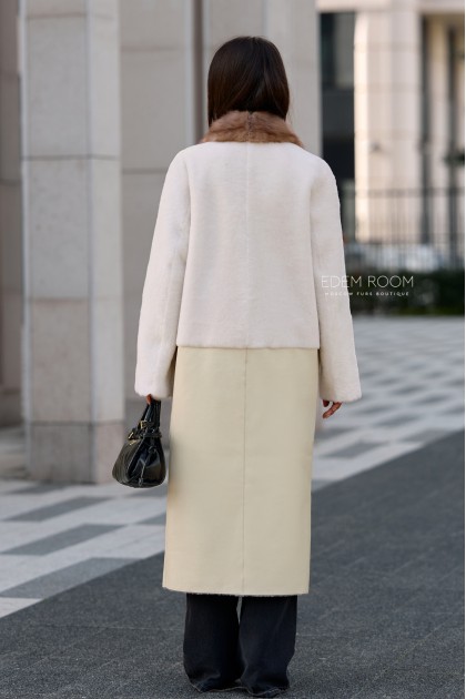 светлая дублёнка без капюшона