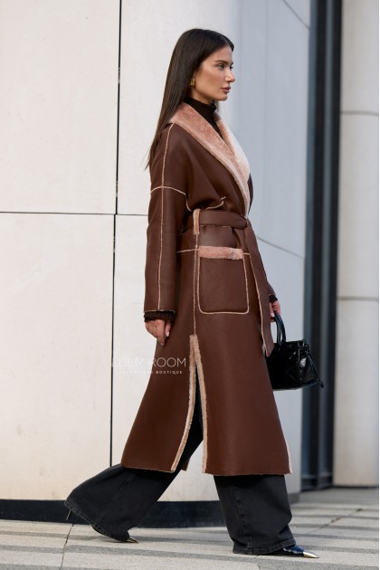 дублёнка женская под пояс