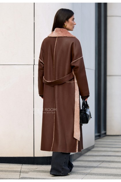 дублёнка женская под пояс