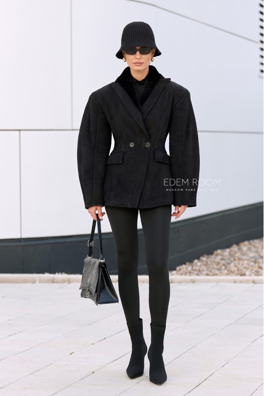 приталенная дублёнка - пиджак
