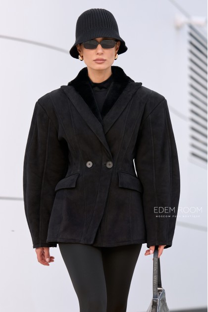 приталенная дублёнка - пиджак